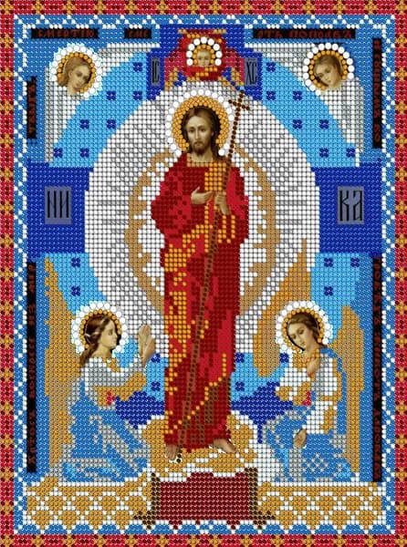 Схема для вышивания бисером Светлица (без бисера), икона "Воскресение Христово" 19*24см