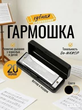 Губная гармошка диатоническая, серебряная