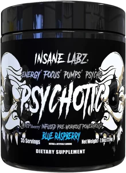 Insane Labz / PSYCHOTIC BLACK Blue Rasbperry 35 порций / Предтренировочный комплекс Инсайн США