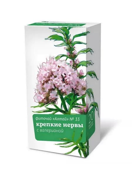 Фиточай №33 Крепкие нервы с валерианой, 20 пакетиков по 2г