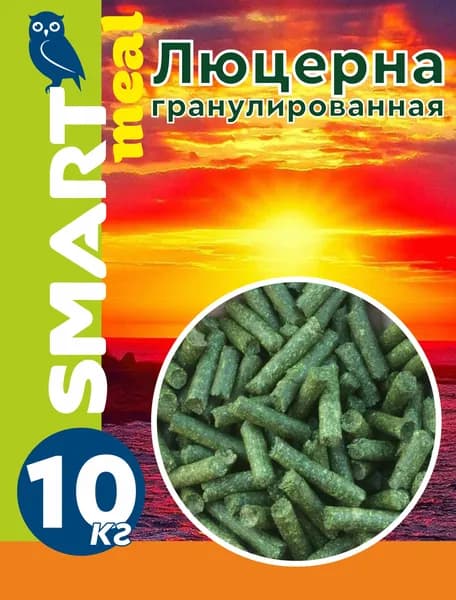 Люцерна гранулированная корм сухой для лошадей, грызунов