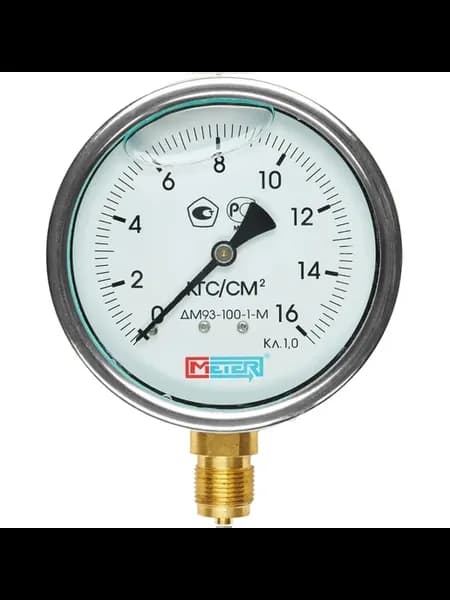 Манометр ДМ 93-100-1-М Р=0.16 кгс см2 М20x1,5 кл.1,0