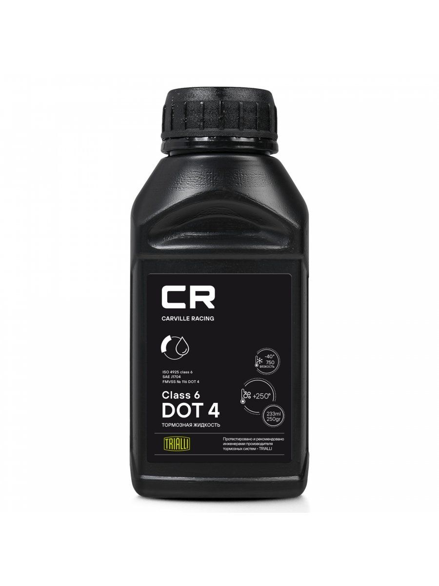 Тормозная жидкость DOT 4 CLASS 6, 233мл, CARVILLE RACING, L6275257