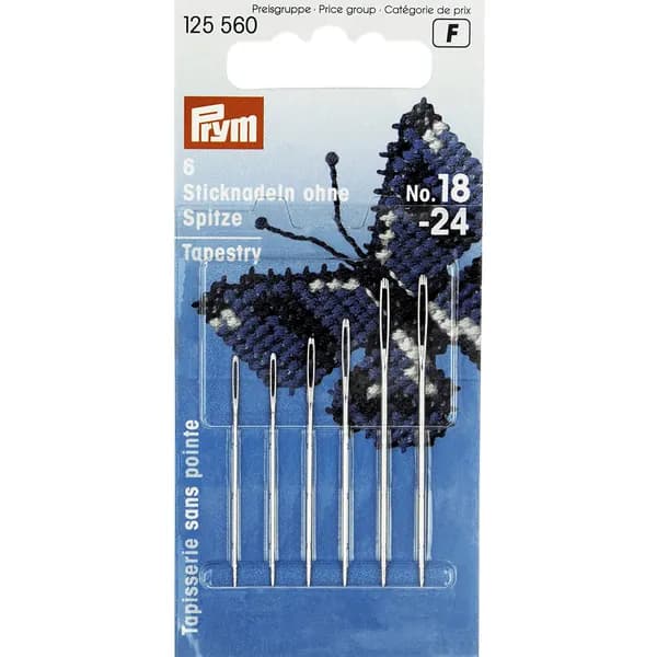 Иглы ручные "PRYM" для вышивания 6 шт. 125560/№18-24