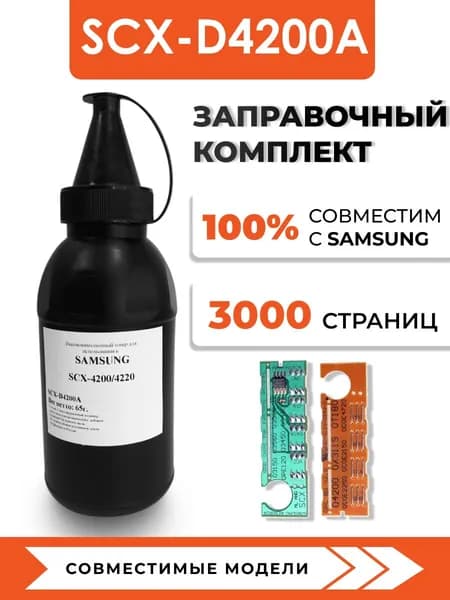 Заправочный комплект SCX-D4200A для принтеров Samsung SCX-4200/4220, чип, воронка