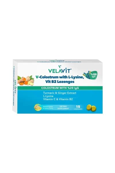 Velavit V-Colostrum with L-Lysine, Vit B2 Lozenges (Пастилки с колострумом, L-лизином и витамином B2)