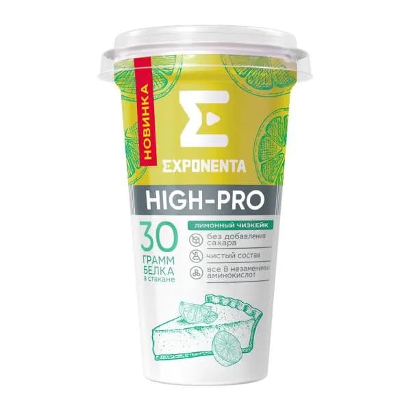 Напиток кисломолочный обезжиренный Лимонный чизкейк Exponenta High-Pro 250г