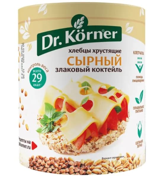 Dr. Korner Хлебцы Злаковый коктейль, Сырные, 100 гр, 1 уп