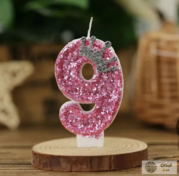 Свечи для торта цифра 9, 7 см, 1 шт