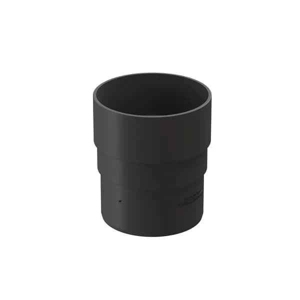 Муфта водосточной трубы Docke Premium, графит (RAL 7024) / Соединитель трубы водосточной Деке Премиум (2 шт в комплекте)