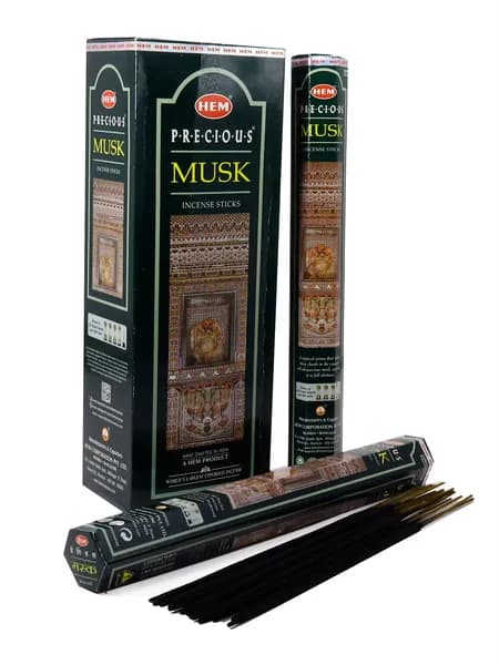 Благовония "Musk" 1_упаковка_20гр (ароматические индийские палочки ХЕМ для дома / аромапалочки HEM "Мускус", 20_шт)