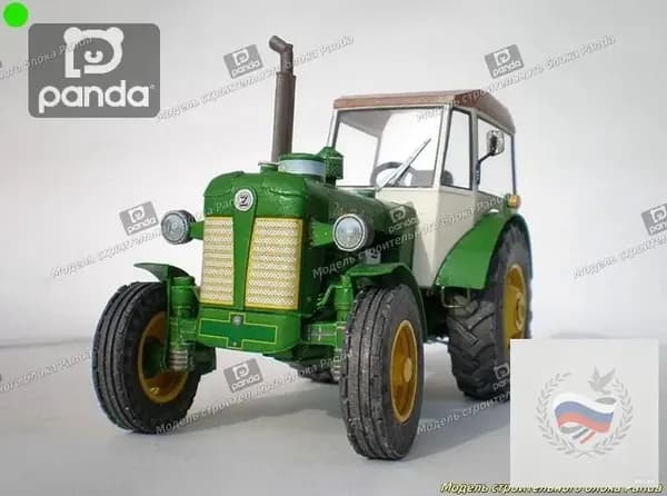 1:32, чешский Zetor 50, бумажная модель трактора, сельскохозяйственная техника, бумага ручной резки