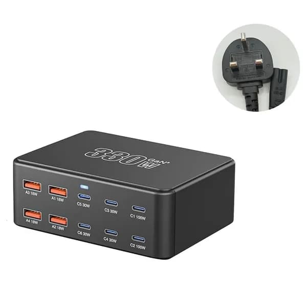 330W зарядный центр 10 портов для нескольких устройств и аксессуаров
