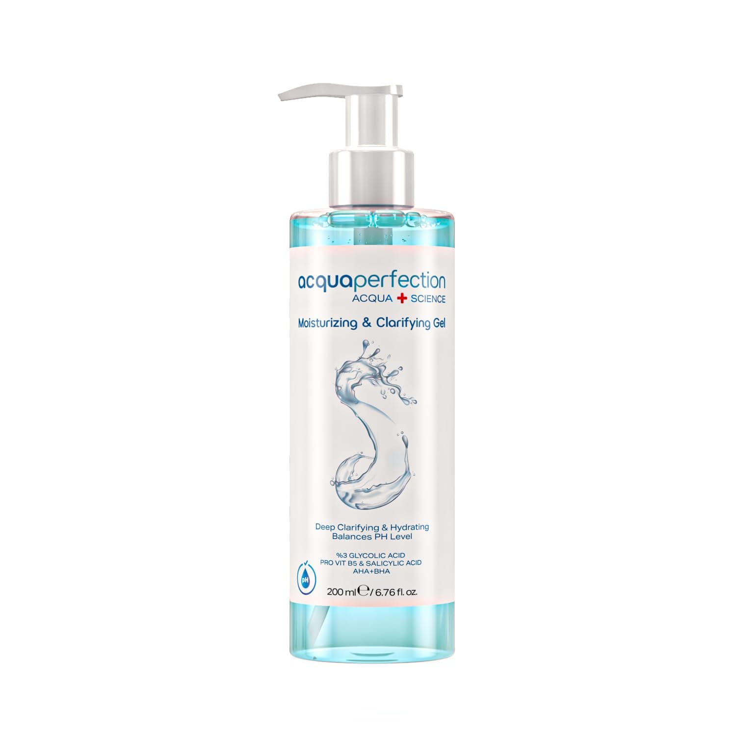 Acqua Perfection Увлажняющий и очищающий, защитный, здоровый, яркий вид, очищающий гель для лица 200 мл, эффективен для уменьшения черных точек, прыщей/образования прыщей, осветления пятен