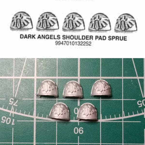 Dark Angels Shoulder Pads (5) Space Marines Warhammer миниатюра металл