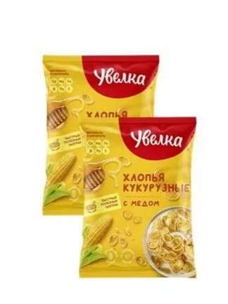 Хлопья Увелка "Кукурузные с медом", 2уп по 275 г