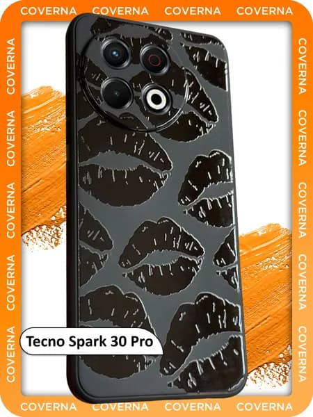 Чехол силиконовый с рисунком поцелуй на Tecno Spark 30 Pro для Техно Спарк 30 про