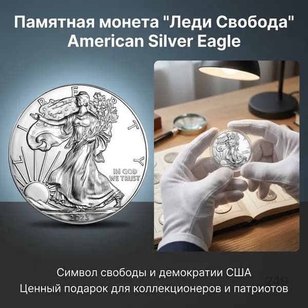 Памятная монета Статуи Свободы, выпуск 2023 года