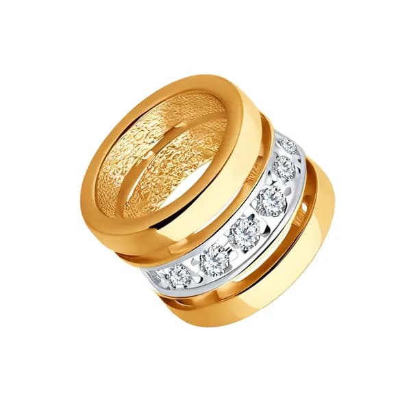 Золотая подвеска-шарм DIAMANT-ONLINE с фианитом 585 пробы