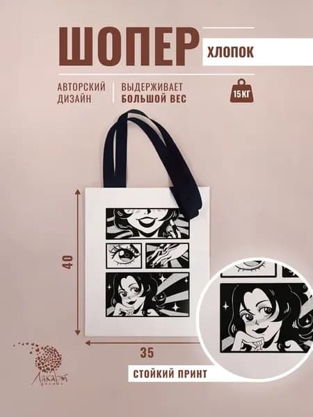 Сумка шоппер тканевый на плечо