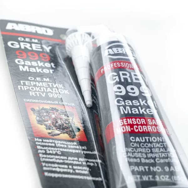 Силиконовый герметик прокладка ABRO Gasket Maker 999 серый / Made in U.S.A. / Герметик прокладок, нейтральный, высокотемпературный RTV (O.E.M.) туба 85 г., 9-АВ-RW