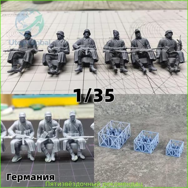 3Dпечать, фигурки солдат из смолы, немецкие модельнаборы, масштаб 1/35, неокрашенные, требуют самостоятельной сборки