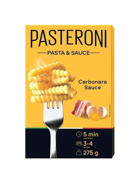 Макаронные изделия Pasteroni с соусом карбонара, 275 г