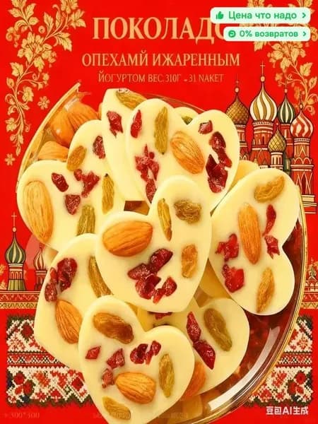 Снижение цен и специальные предложенияЛегкий шоколад с орехами и йогуртом 20 штука, 200 грамм