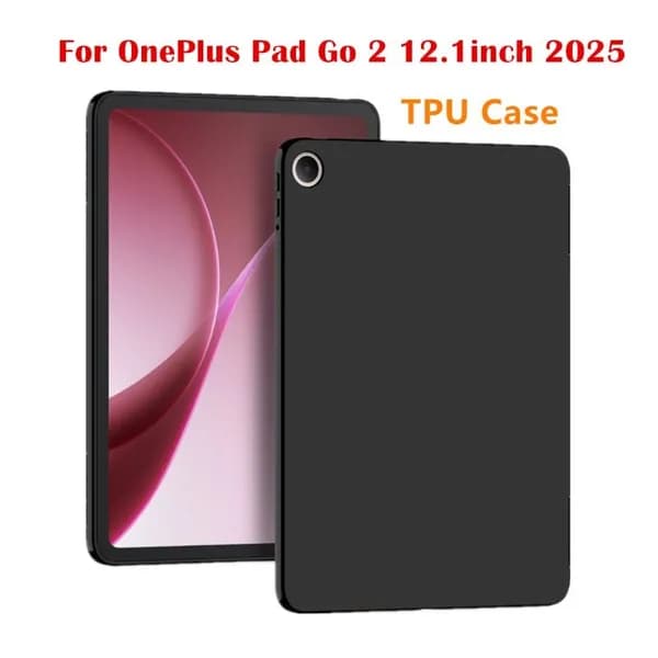 Для OnePlus Pad Go 2 12.1 дюймовый 2025 чехол мягкой черной задней крышки силикона планшетных крышек
