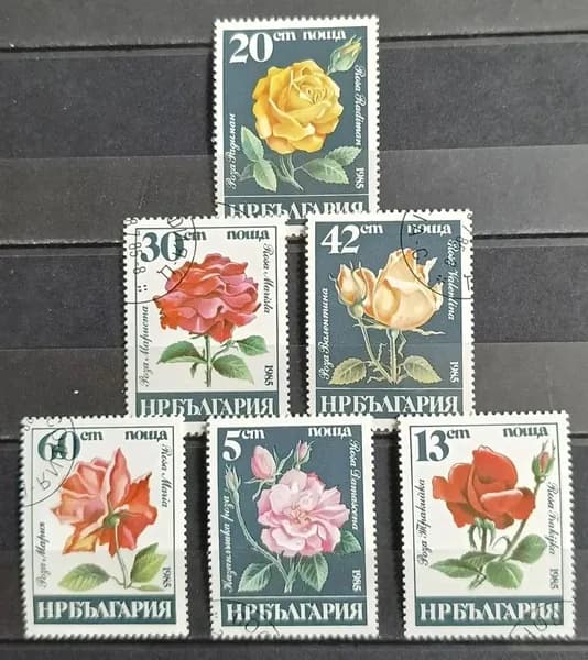 Марки. Цветы. Розы. Болгария. 1985