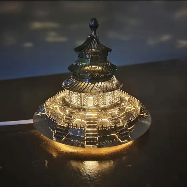 Храм Неба (жёлтый фонарь) / 3D металлические головоломки DIY Взрослые игрушки