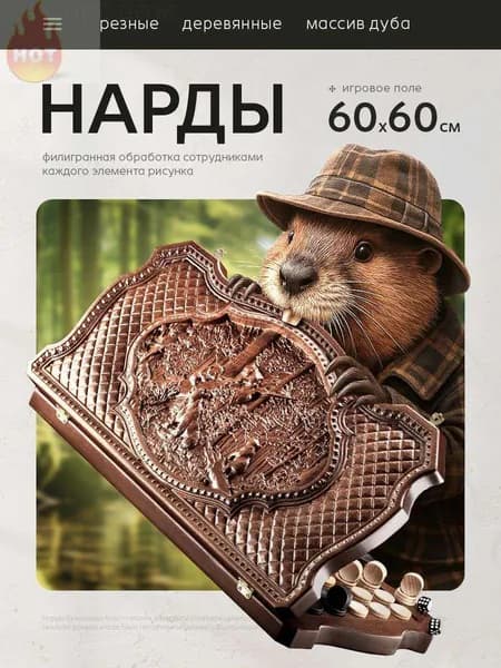 Нарды деревянные большие 60х60