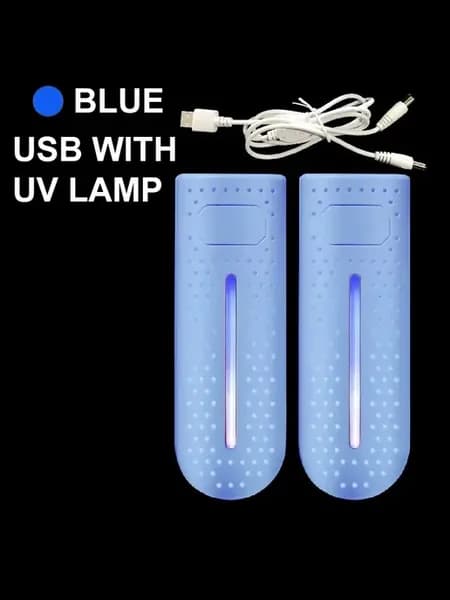Синяя USB сушилка для обуви с УФ-лампой