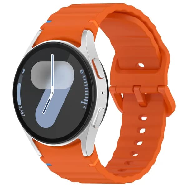 Спортивный силиконовый ремешок для Samsung galaxy watch7 fe/6/5/4 , классический волнистый силиконовый ремешок