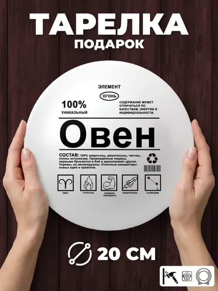 Тарелка подарок Овен (знак зодиака)