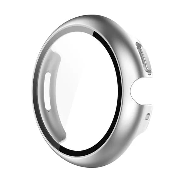 Защитное стекло из закаленного стекла для корпуса Pixel Watch 4 PC серебристое совместимо с 45 мм