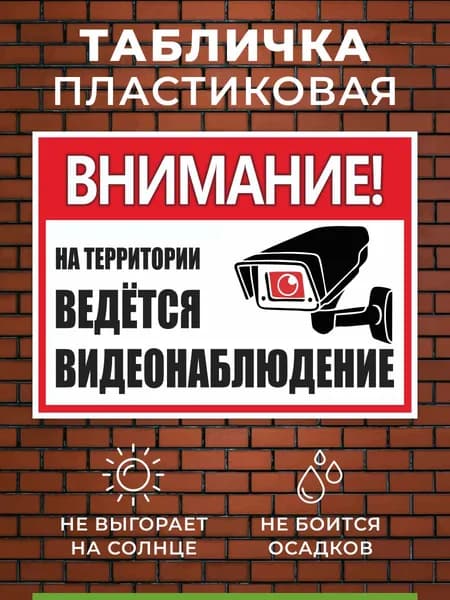 Табличка Ведется видеонаблюдение уличная
