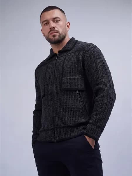 Джемпер вязаный свитер на молнии