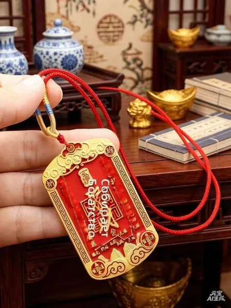 Коллекционный набор, стиль (Жетон Богатства + Красная верёвка ожерелья Руи, связанный).