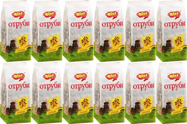 Отруби Ого! овсяные, комплект: 12 упаковок по 200 г