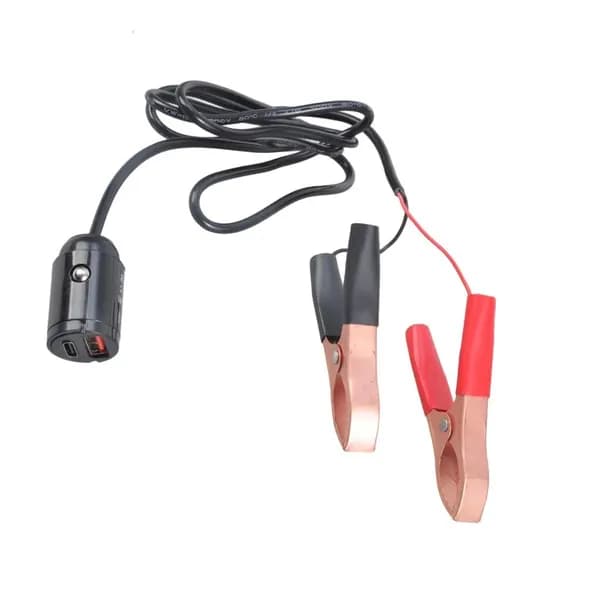 Преобразователь питания 12V на 5V с быстрой зарядкой и крокодиловыми зажимами для автомобилей