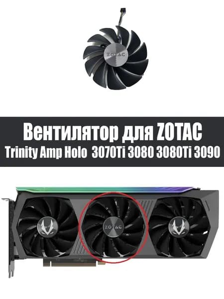 Вентилятор СРЕДНИЙ для Zotac 3090 3080ti 3080 3070ti Trinity AMP Holo