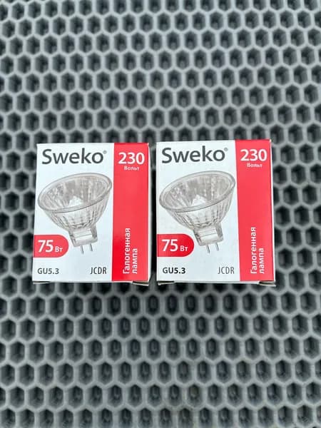 Лампа галогенная рефлекторного типа, JCDR (Дихроичный отражатель) Sweko GU5.3 75W, 230V, MR16, белый теплый свет, 2000 ч, Комплект 2 штуки