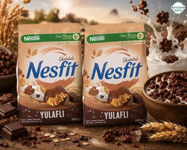 Nestl Nesfit Шоколадные цельнозерновые и рисовые хлопья 2x400 г