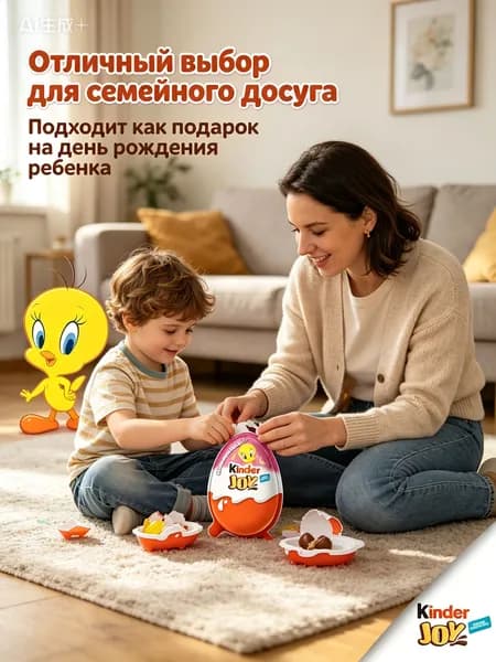 Kinder Joy Яйцо шоколадное с игрушкой, издание Crayon Shin-chan, молочный шоколад, 20 г