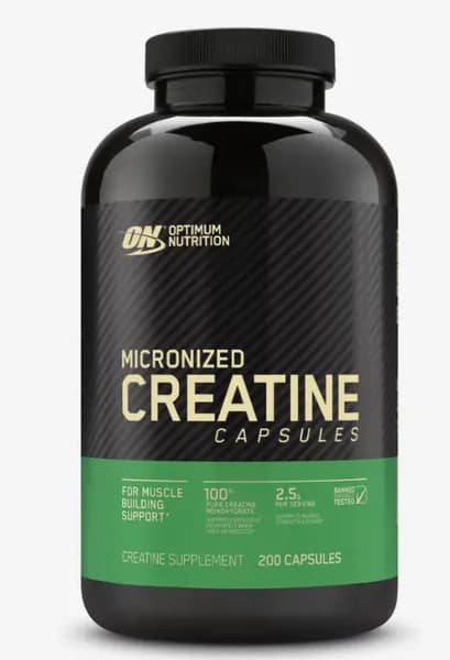 Креатин, креатин Моногидрат, Creatine Monohydrate 100%, 200 капсул, спортивное функциональное питание. Optimum Nutrition