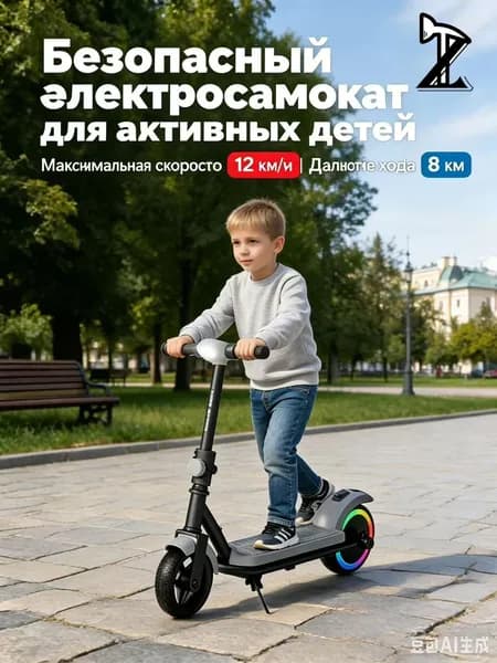 Электросамокат Детский 6.5" складной черный