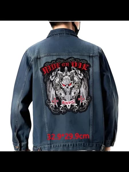 Джинсовка мужская с вышивкой "Ride or Die" DB0731CT