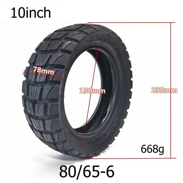 10-дюймовый шланг 80/65-6, легкий, резина, 110г, черный, для скутера, износостойкий