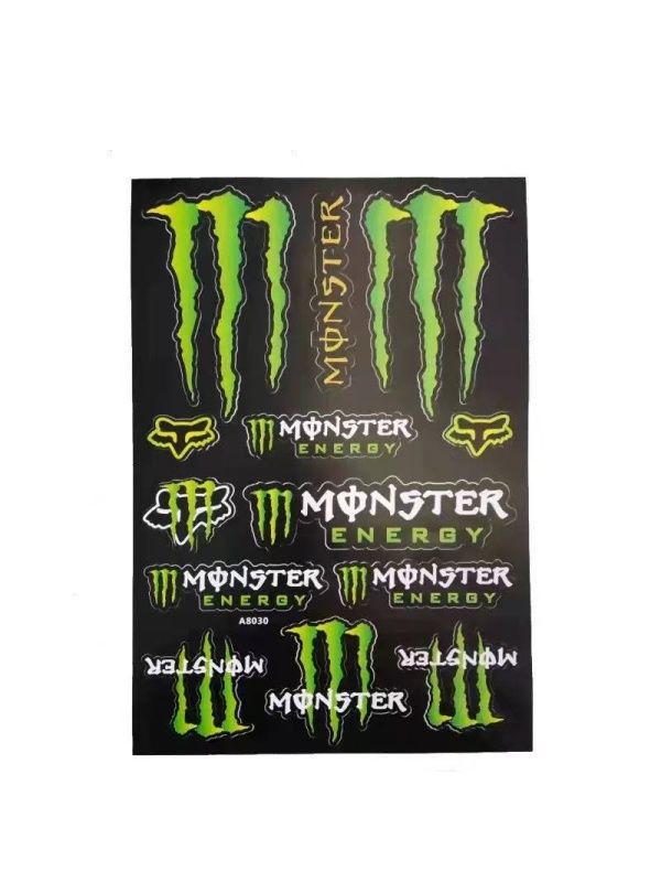 Muyuesen Стикеры Monster Energy Fox для мотоцикла и шлема светоотражающие водонепроницаемые износостойкие наклейки для тюнинга